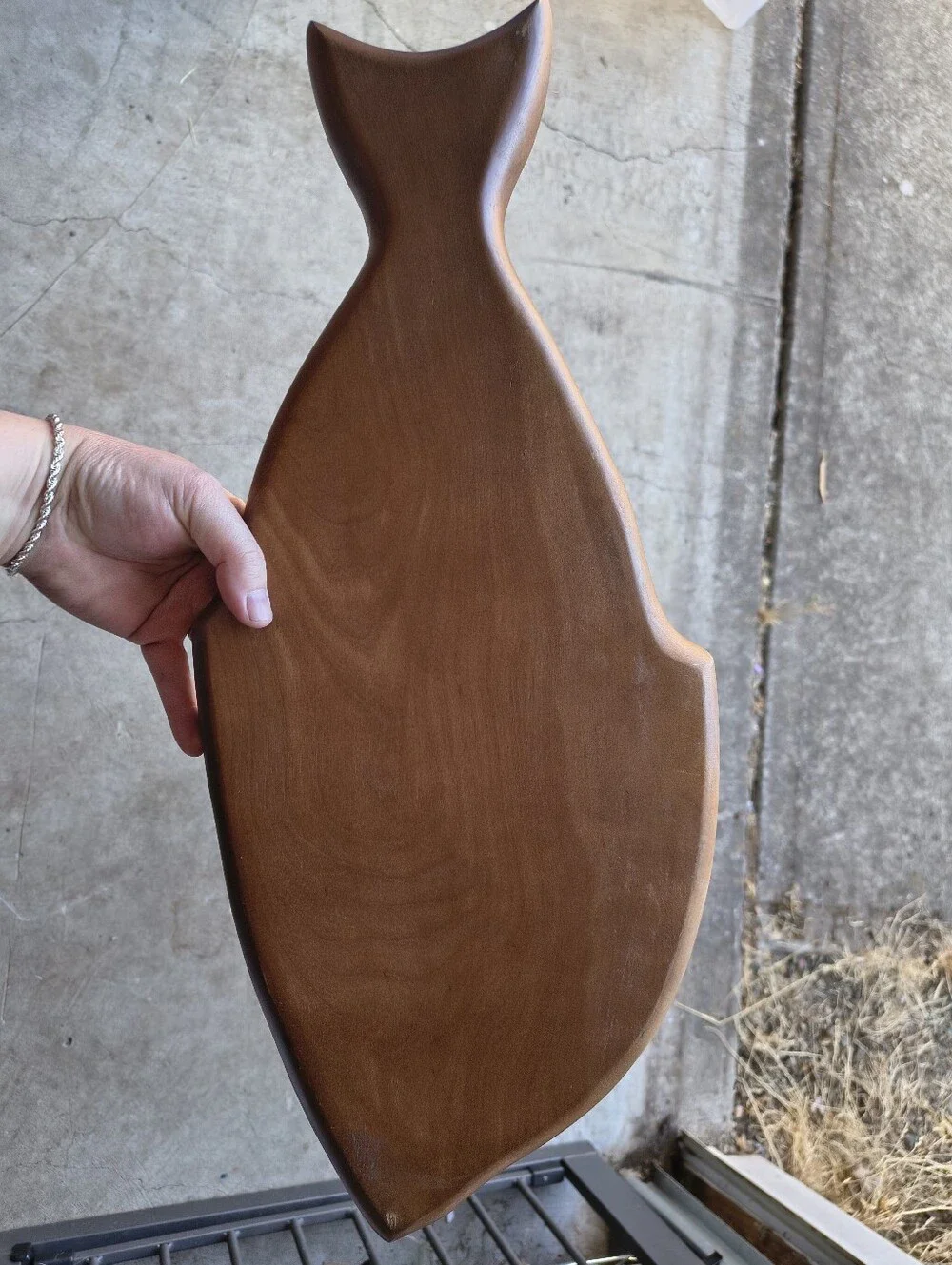 Vintage Wooden Fish Serving Platter